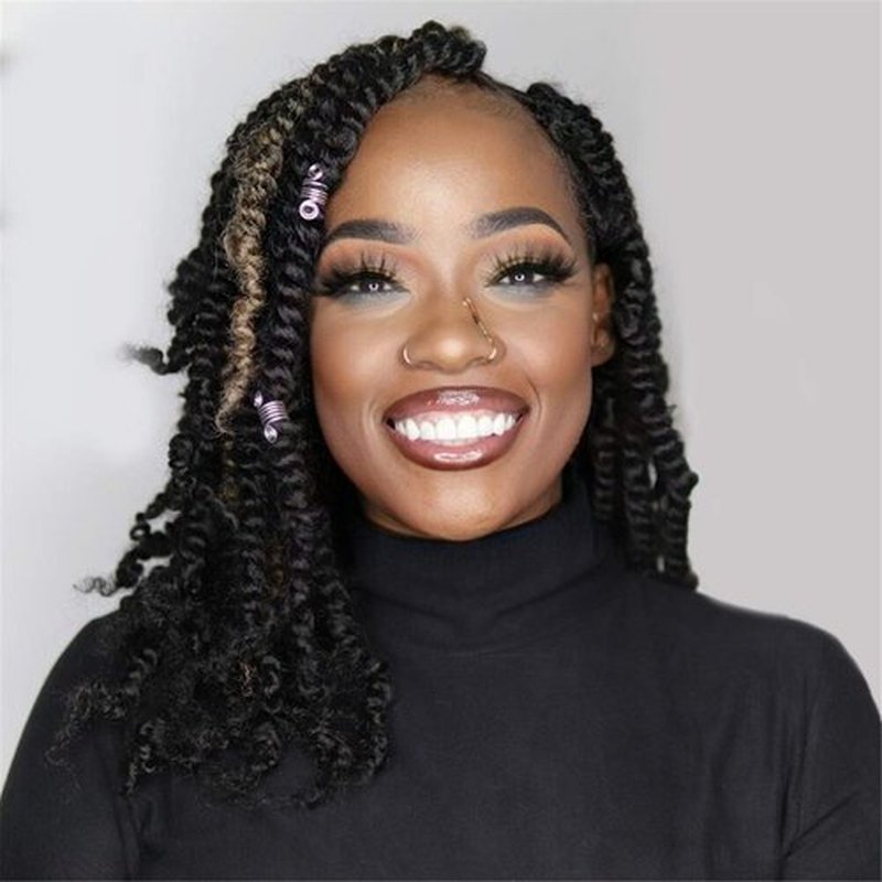 Pelokaa Passion Twist Hair - 12 Inch 7packs Black Mix Blonde Water Wave Crochet Braids Synthetic Braiding Hair Extensions (12 Inch 7Packs,P27)