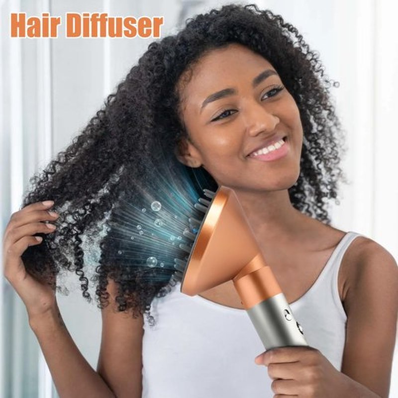 Upgraded Hair Diffuser Attachment for Dyson for Airwrap HS05 HS03 HS01, Hair Dryer Diffuser Nozzle Converting for Curling Iron To Hair Dryer, Gold