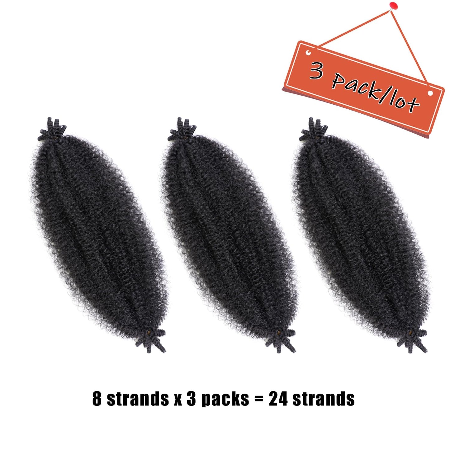 IXIMII 12 Inch Burgundy Springy Afro Twist Hair 3 Packs Soft Pre-Separated Marley Braiding Hair Ombre Red Crochet Spring Twist Synthetic Hair Extensions for Distressed Faux Locs,Passion Twists