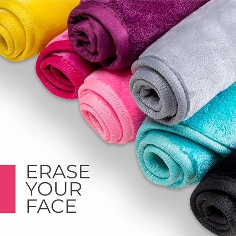 Makeup Remover Cloth Cleansing Towel - Chemical Free - Move Makeup Instantly with Just Water (3 Burgundy)