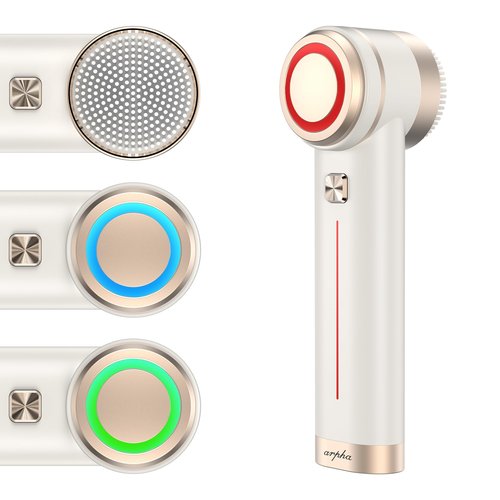 Arpha Titanium Ion Skincare Enhancer & Silicone Sonic Face Scrubber, for Skin Tightening, Brightening, Gentle Deep Cleanse, Mindful Glow Up, Only 135g, IPX7 Waterproof (Beige)