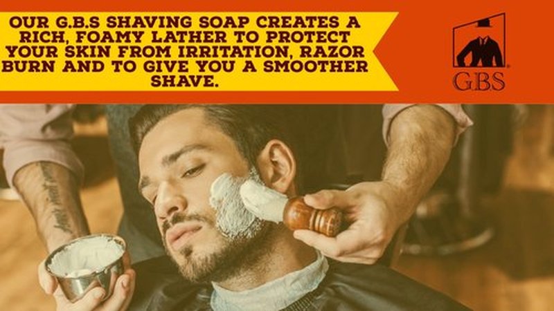 G.B.S Men's Sandalwood Shaving Soap with Shea Butter and Glycerin, 3oz