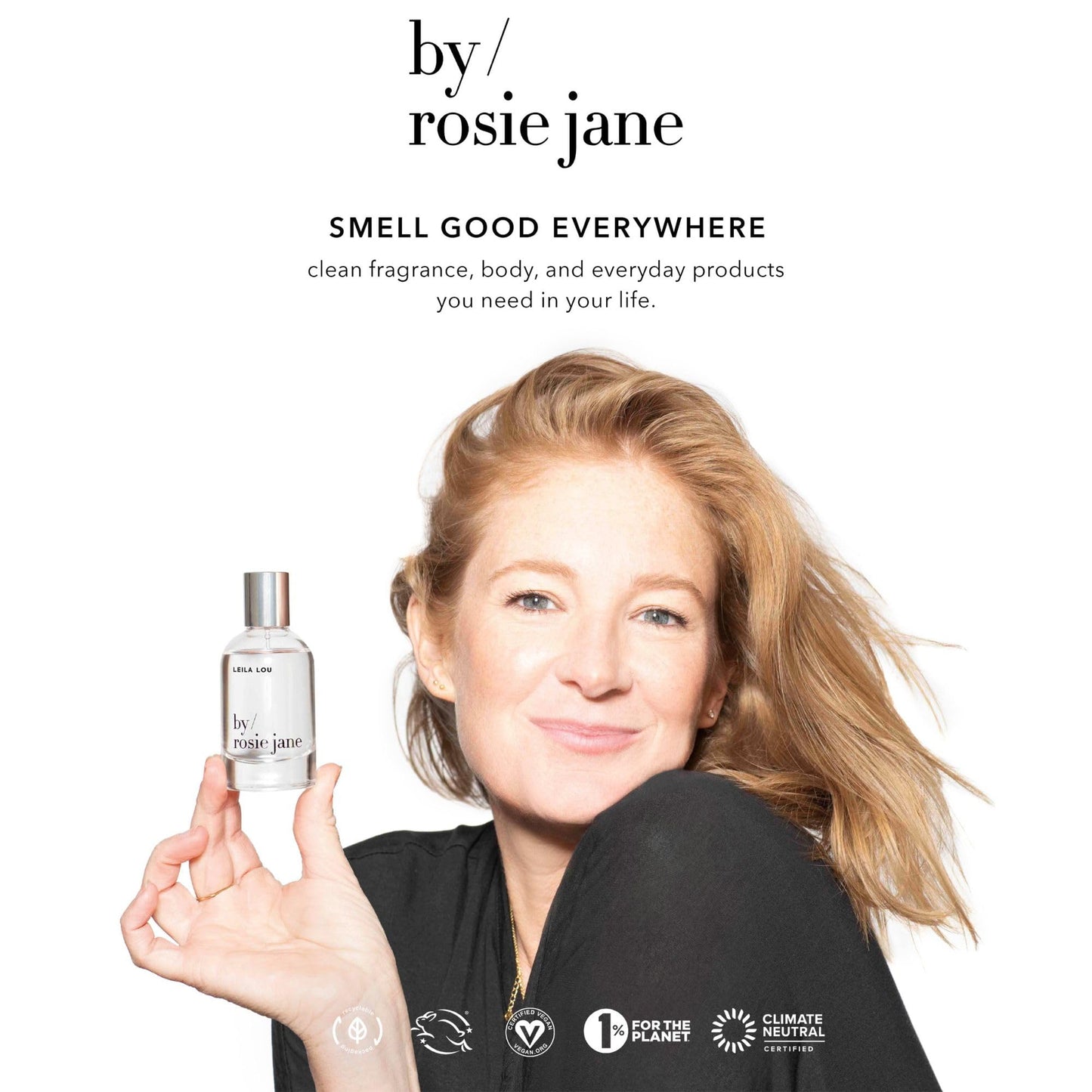 By Rosie Jane Eau De Parfum Travel Spray (Rosie) - Clean Perfume for Women - Essential Oil Mist with Notes of Nude Musk & Sweet Rose - Women's Fragrances (7.5ml)