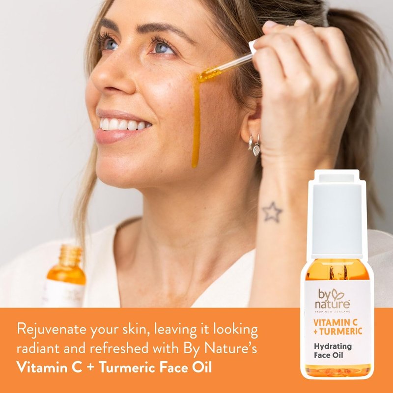 Hydrating Face Oil - Vitamin C, Turmeric & Plant Squalane for Radiant Skin | 1 Fl Oz