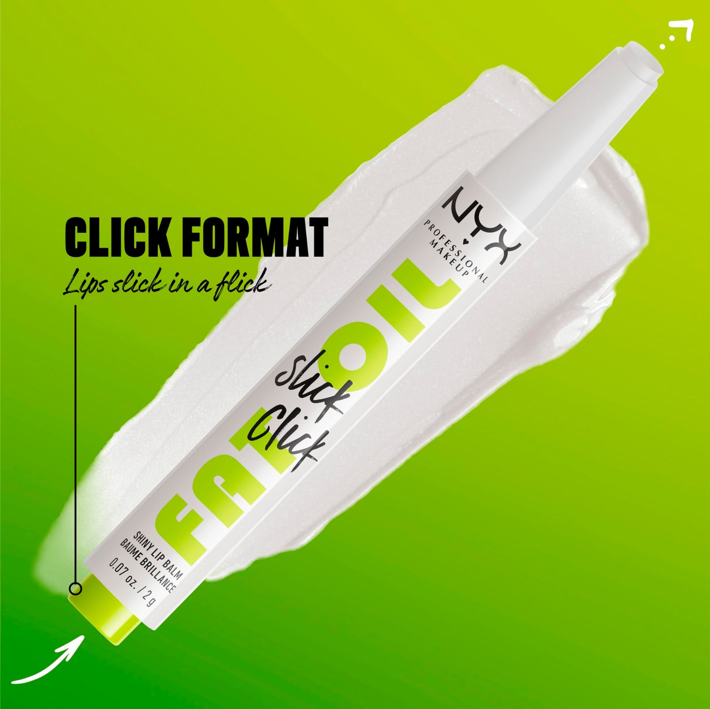 NYX PROFESSIONAL MAKEUP Fat Oil Slick Click, Lightweight, Buildable Pigmented Vegan Lip Balm - Going Live