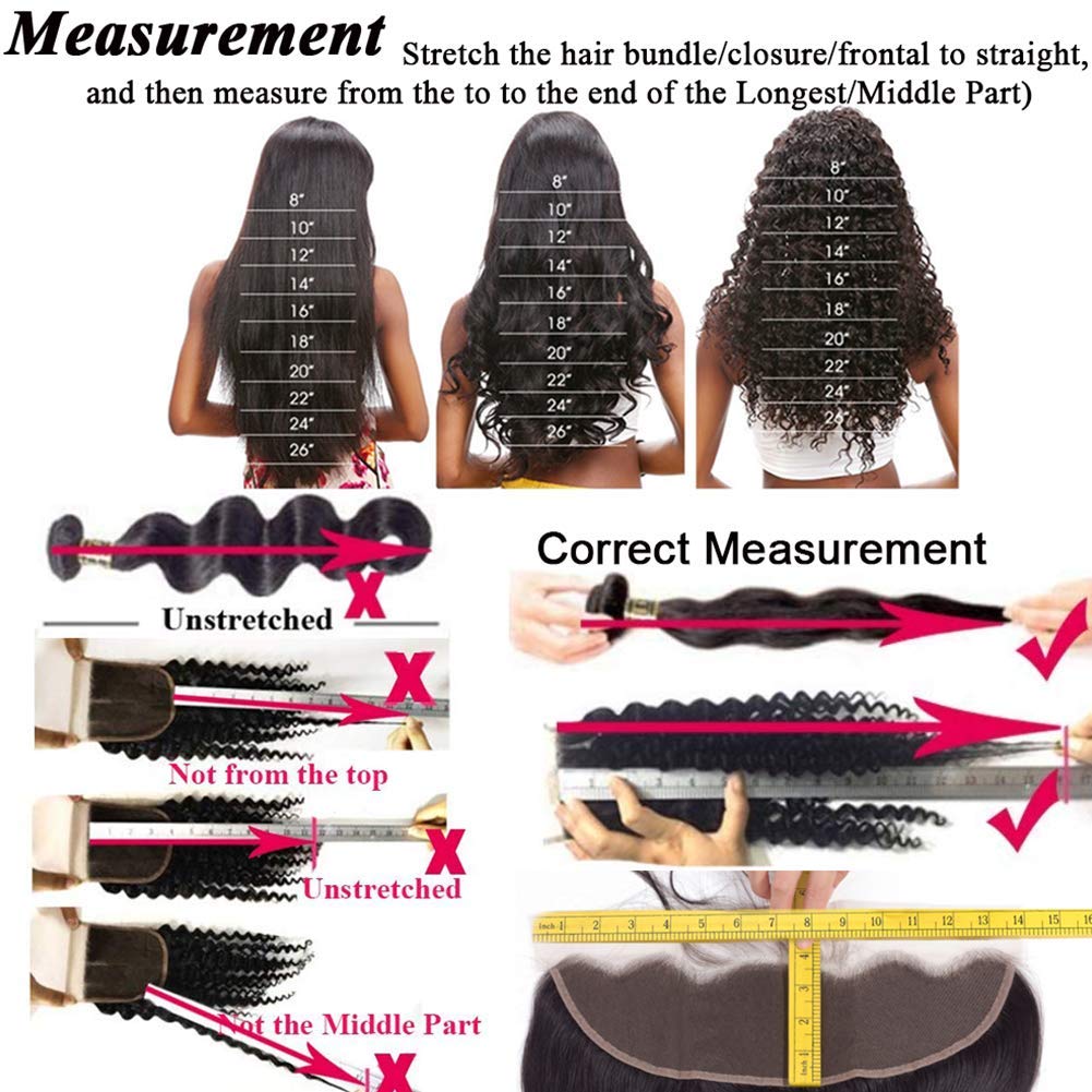 Amella Hair 8A Brazilian Hair Frontal with Bundles Kinky Curly 3 Bundles with Free Part Lace Frontal 100% Unprocessed Virgin Brazilian Hair 10 12 14+10 inch Frontal