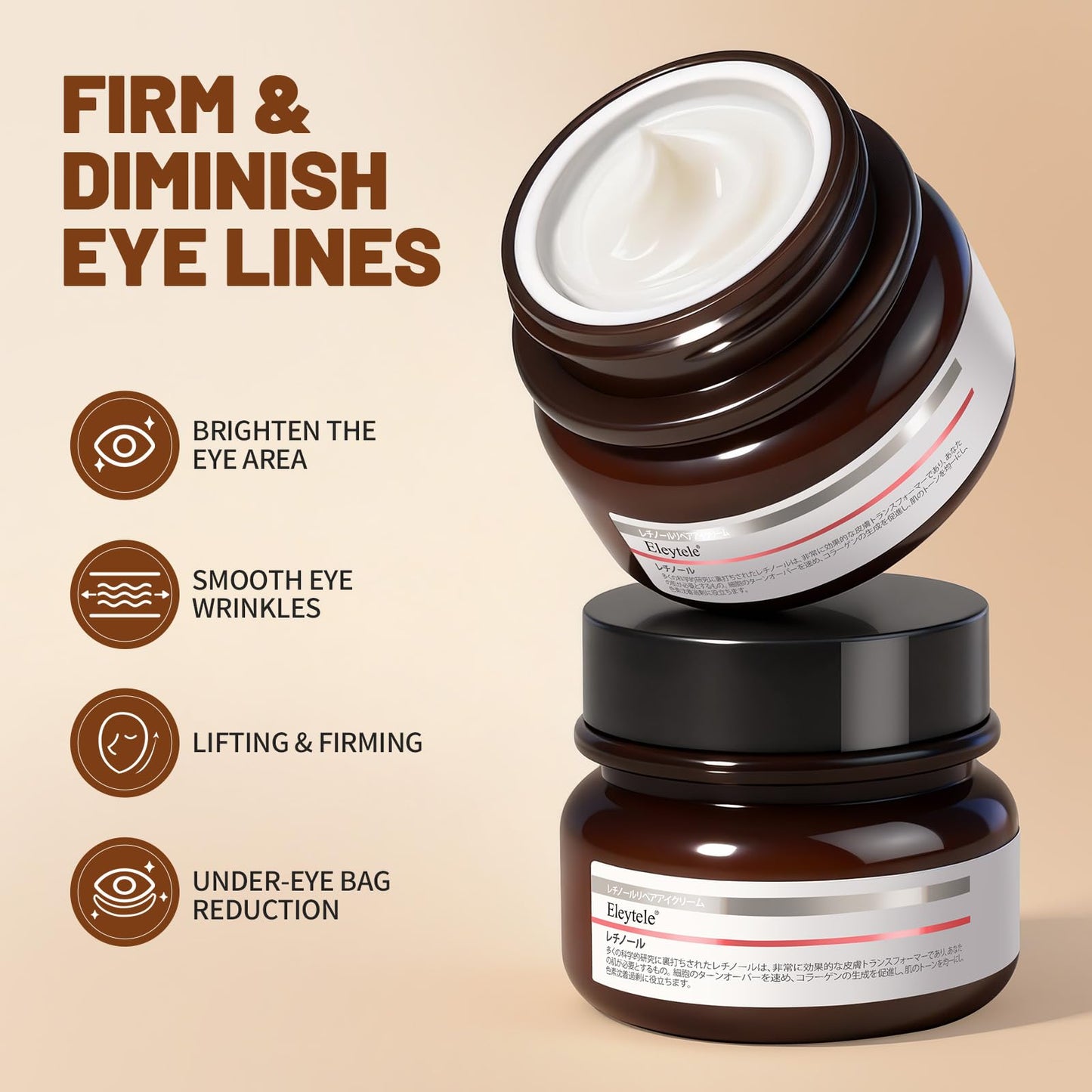 eleytele Korean Eye Cream for Dark Circles & Puffiness, 1.06oz Hydrating Under Eye Moisturizer for Fine Lines, Firming, Brightening & Smooth Skin – Lightweight, Gentle Daily Anti-Aging Eye Treatment