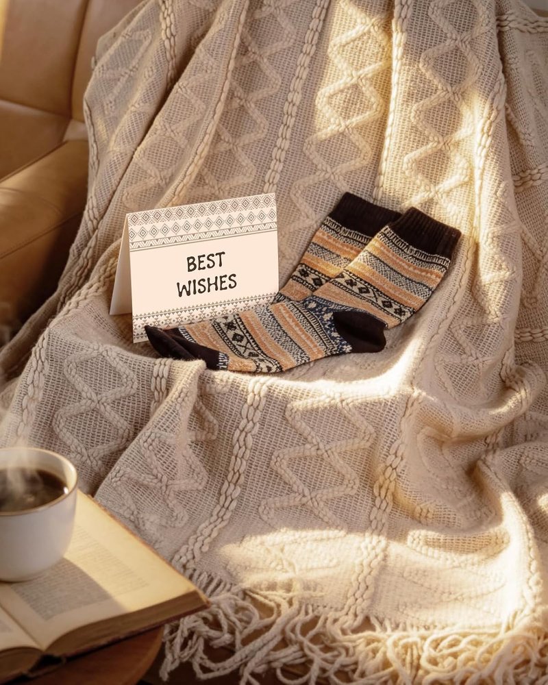 Bohemian Spa Gift Basket for Women - Cozy Blanket, Warm Socks & Thoughtful Card | Perfect for Birthdays, Mother's Day & Self-Care