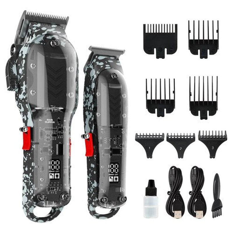 Tuanchuanrp Professional Hair Clippers for Men, Cordless Barber Clippers for Hair Cutting & Grooming, LED Display Hair Clippers and Trimmer Set for Barber Haircut with 8 Fade Taper Combs