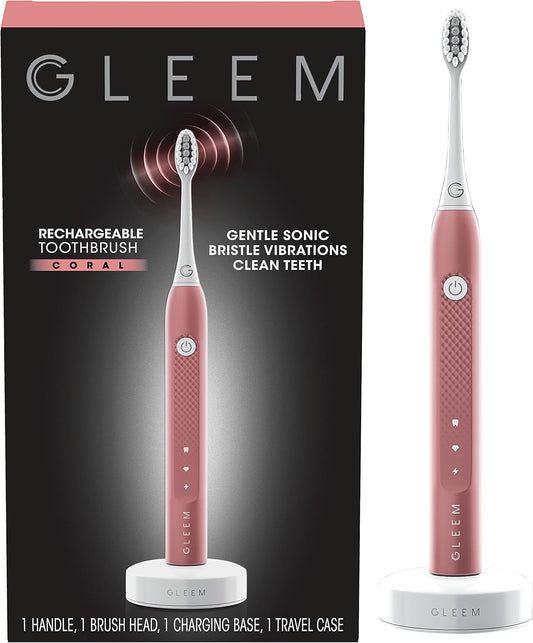 Gleem Rechargeable Electric Toothbrush, Coral