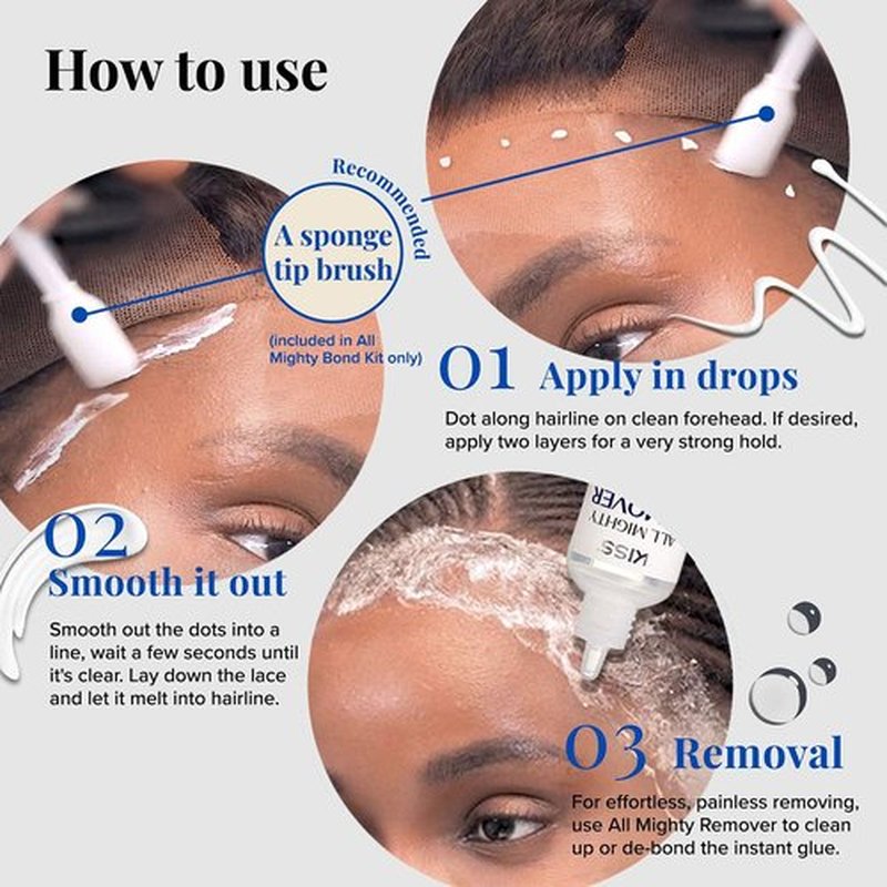 Kiss All Mighty Bond Lace Front Wig Glue and Remover Kit