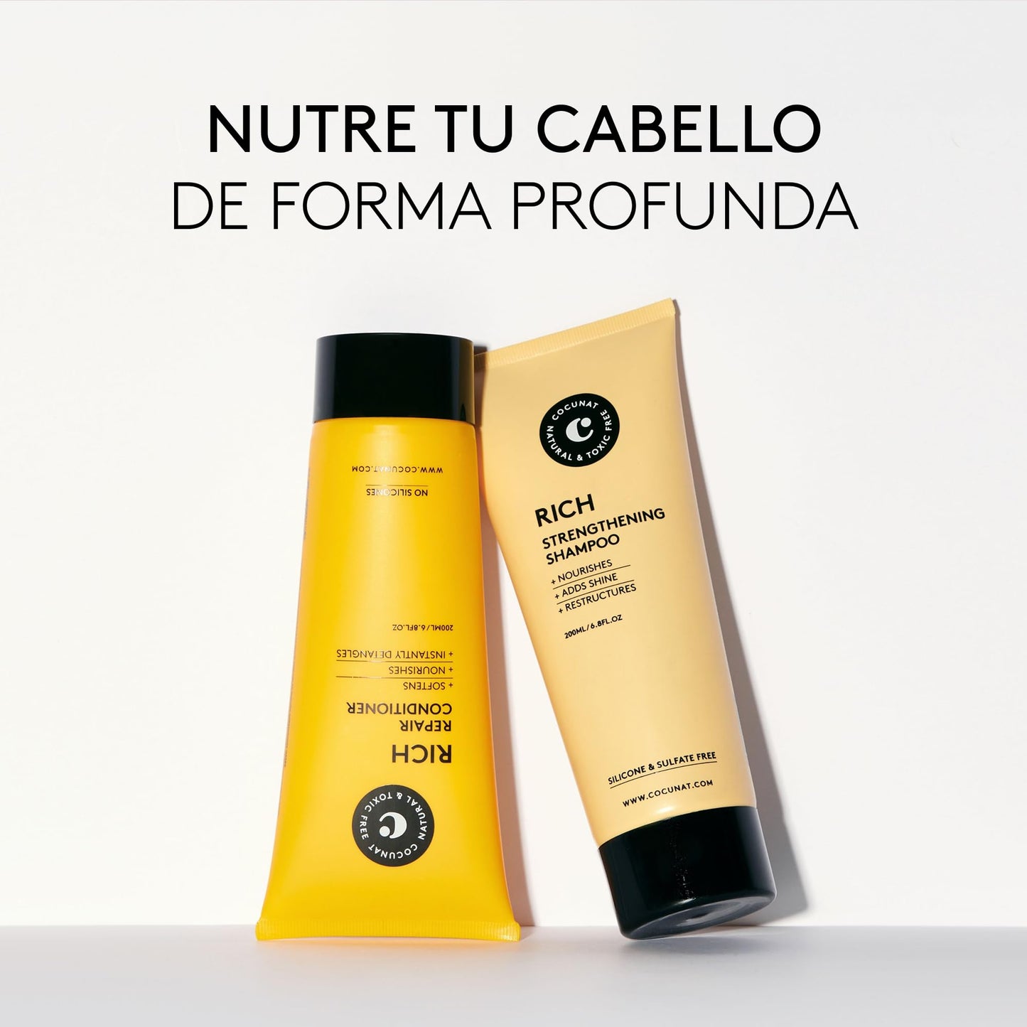 COCUNAT - Rich Pack for Dry Hair - Natural Shampoo and Conditioner - Damaged or Dyed Hair - Moisturises, Nourishes and Restructures - Sulphate and Silicone Free - Suitable for Curly Method