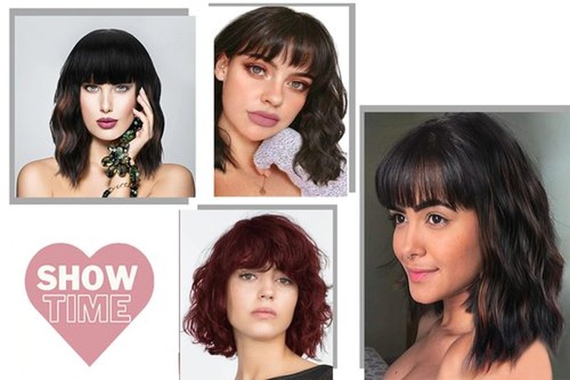 LYNLYSHAN Curly Bob Wig With Air Bangs Natural Wavy Short Bob Wigs Women's Shoulder Length Wigs Synthetic Cosplay for Girl Colorful Wigs(14",Blonde Mixed Black)