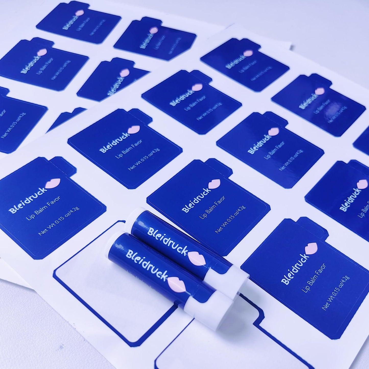 Glossy White Printable Lip Balm Labels for Tubes, 2-3/16" x 2-1/8" Blank Waterproof Stickers for Lip Stain Bottles, 20 Sheets 240 Total Permanent Adhesive Labels for Laser or Inkjet Printers