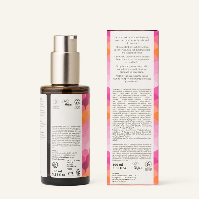 Khadi Pink Lotus Beauty Ayurvedic Body Oil - Hydrating, Balancing & Moisturizing | 3.38 fl oz