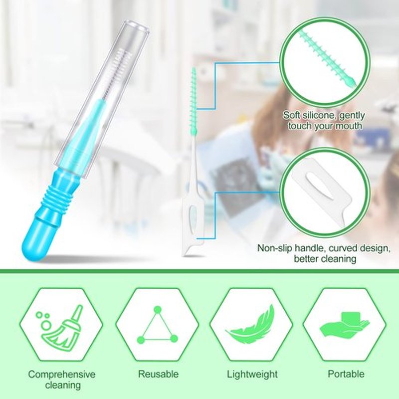 350 Pieces Interdental Brush Tooth Floss Tooth Cleaning Tool Toothpick Dental Tooth Flossing Head Oral Dental Flosser Teeth Soft Dental Picks Refill Dental Flosser Toothpick Cleaners (Cute Colors)