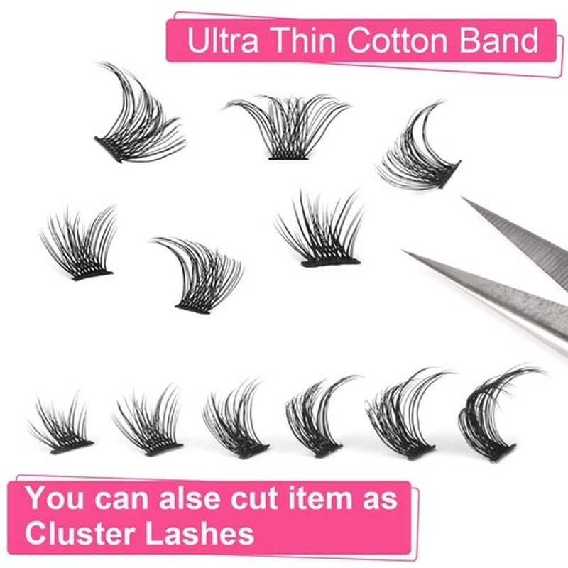 Natural Lashes Wispy Faux Mink Lashes Natural Look Cat Eye False Eyelashes Cluster Strip Lashes 16mm Short Eye Lashes Pack 14 Pairs