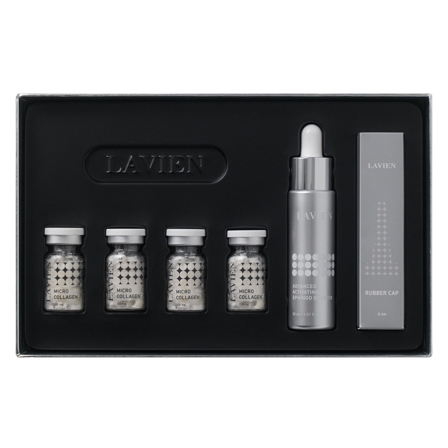 Lavien Collagen Ampoule Professional Program - Activating Booster, Ceramide, Elastin, Hyaluronic Acid, All Skin Types - 30ml Booster Bottle, 4-200mg Collagen with Dropper