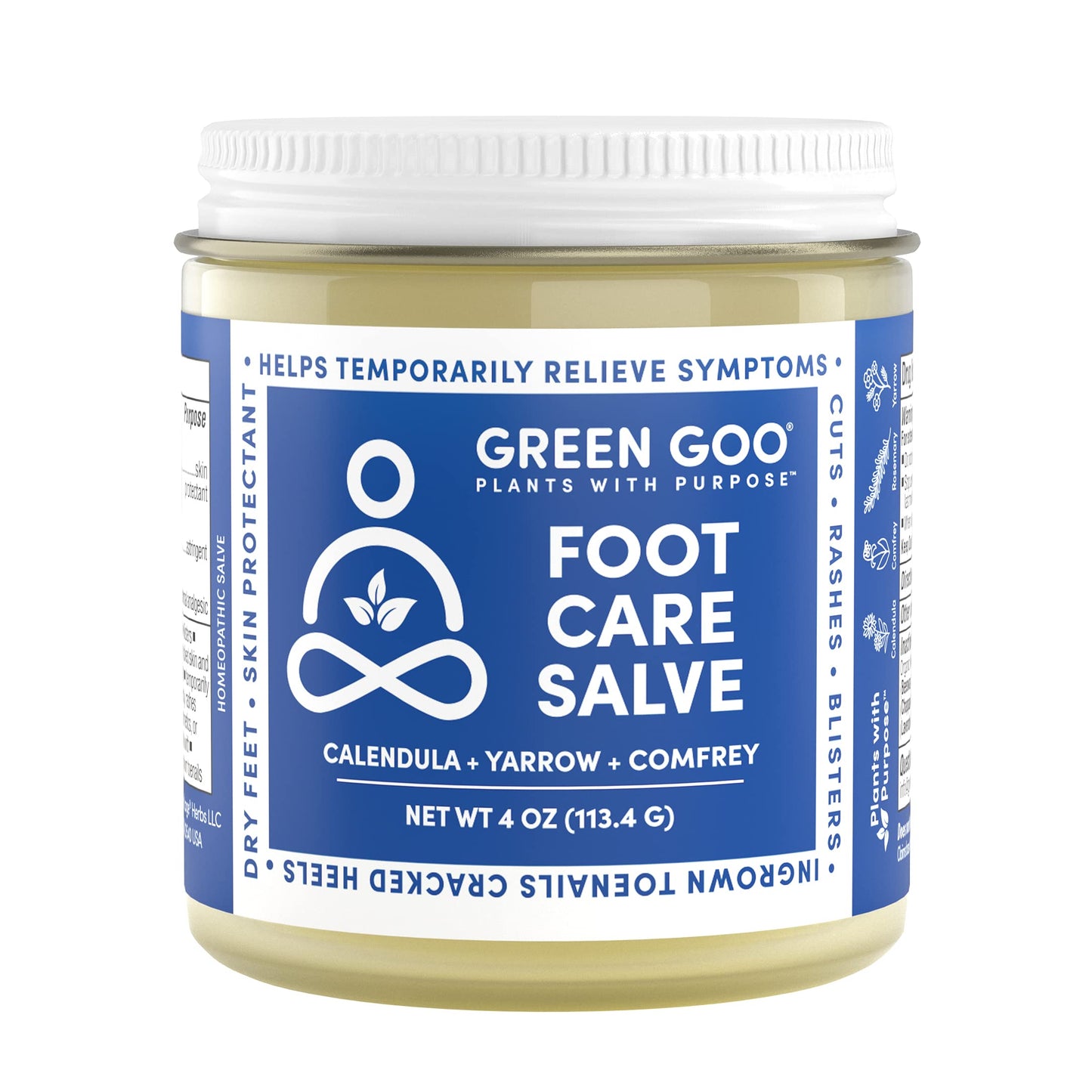 Green Goo Foot Care Salve, Reduces Irritation & Provides Pain Relief to Heal & Soothe Your Feet, Great for Hikers, Climbers, Parents & Teachers, 4 Ounce (Pack of 1), 92289