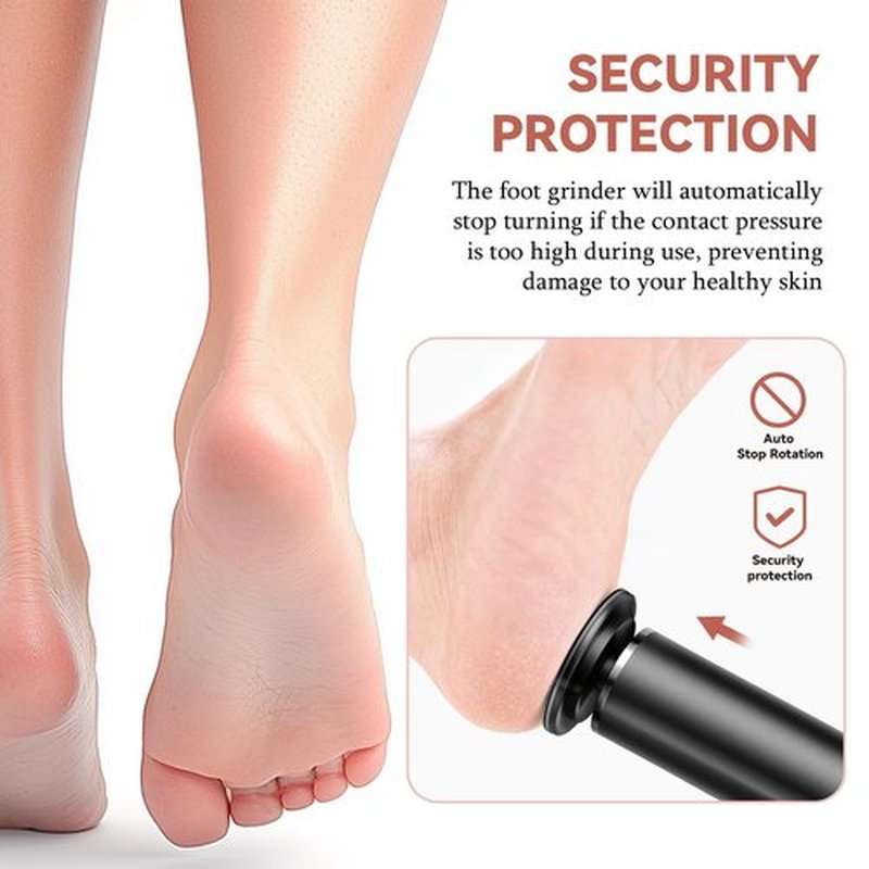 Ranrose Electric Callus Remover: Electric Foot File Callus Remover with 60 Sandpaper Pad Disks, Professional Electric Foot Filer for Foot Spa Pedicure, Adjustable Speed Controls(Black)