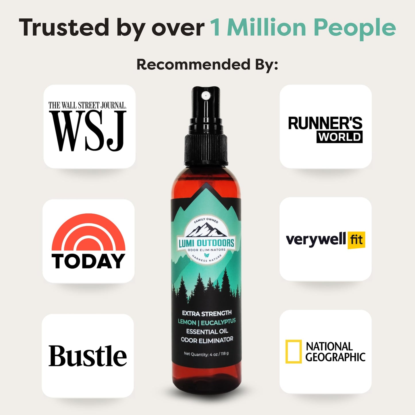 Lumi Outdoors Natural Shoe Deodorizer Spray - Odor Eliminator