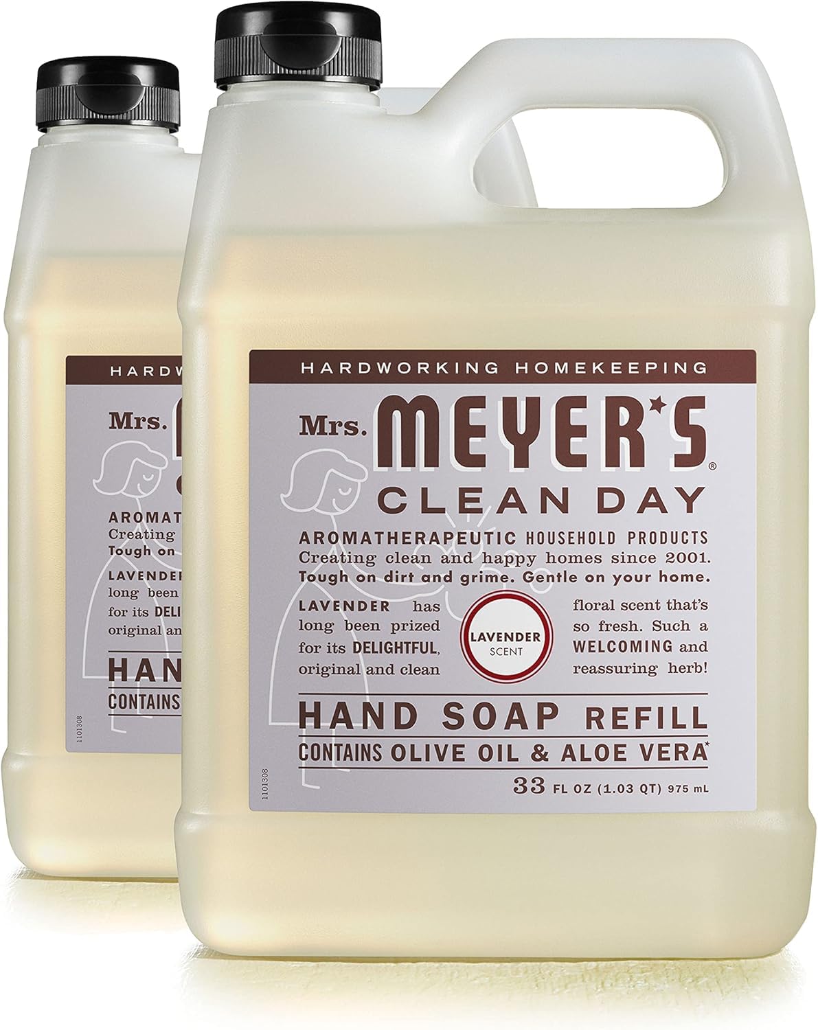 Mrs. Meyer's Clean Day Hand Soap Refill, Lavender, 33 Fl oz (Pack of 2)