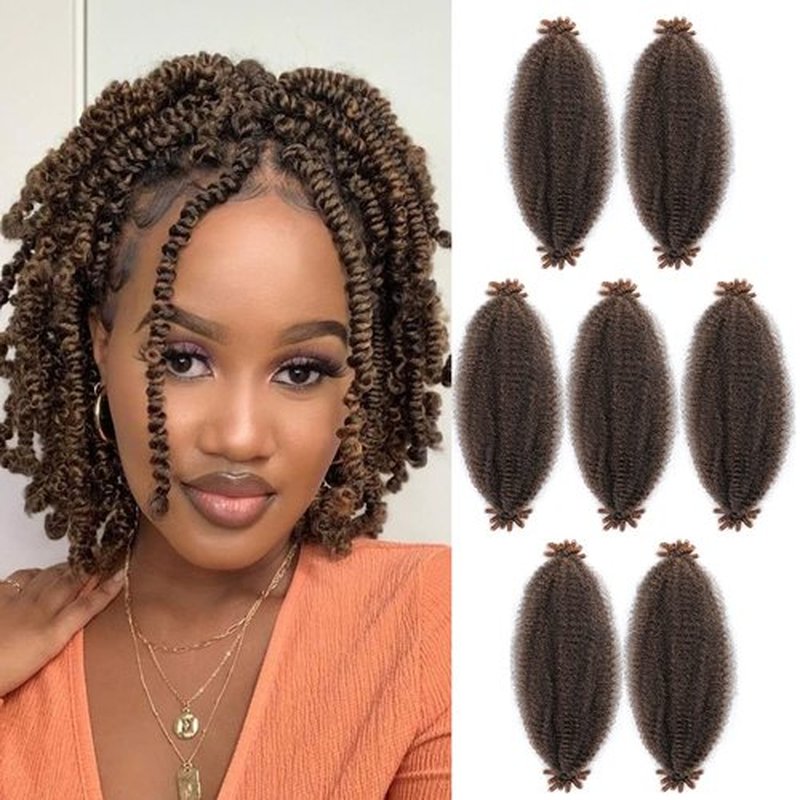 7 Packs Pre-Stretched Marley Twist Braiding Hair 16 Inch Soft Springy Afro Twist for Faux Locs Crochet Hair Spring Twist Braiding Hair Extension(16 Inch (Pack of 7), T30)