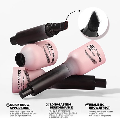 Revorie Brow-Fection Angled Brush & Dip Liquid Eyebrow Gel, Brow Lamination & Powder Pen, Eyebrow Hair Stroke Brush, Wild Eyebrow Pencil Waterproof Long Lasting Quick Drying (#04 Chocolate)