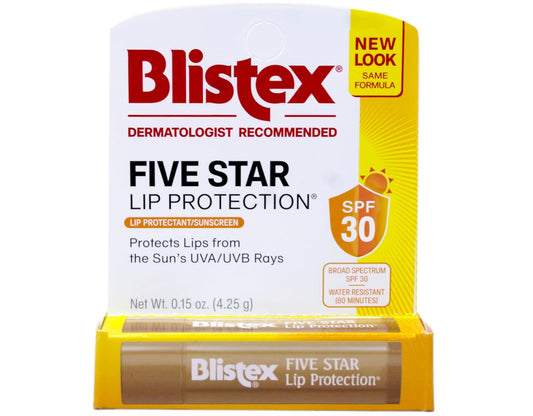 Blistex Five Star Lip Protection SPF 30 Lip Protectant, 0.15 OZ (Pack of 12)