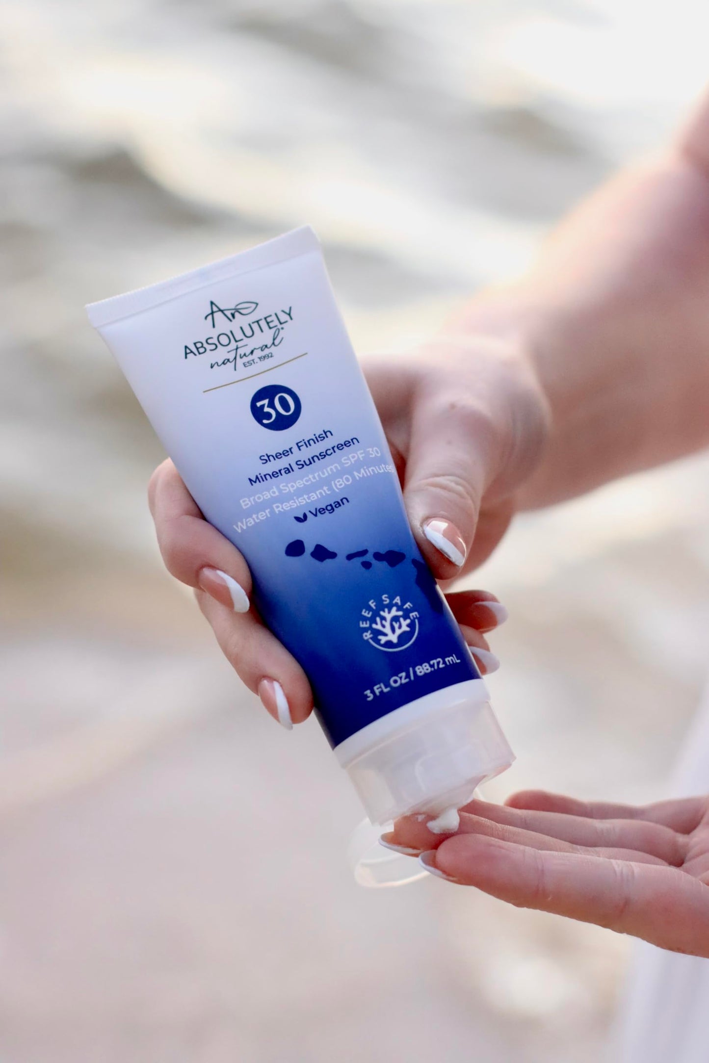 Absolutely Natural - SPF 30 Mineral Sunscreen - Broad Spectrum Water Resistant Moisturizer Lotion For Body & Face - With Non-Nano Zinc Oxide, Vitamin E, & Antioxidants - Made in USA, 3 Oz