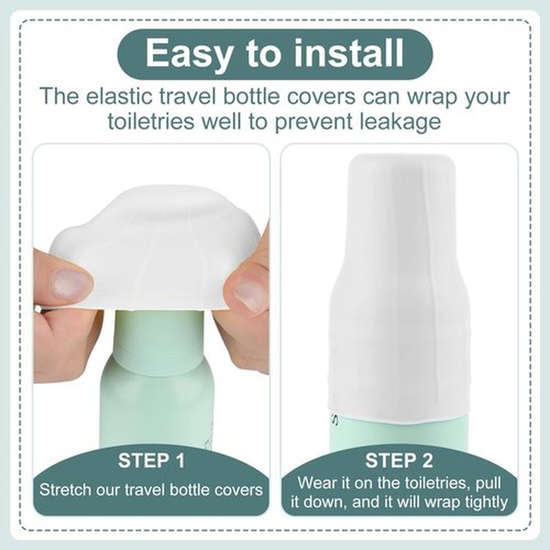 NACHLYNN 10 Pack Silicone Bottle Covers White Silicone Travel Size Container Sleeves Travel Bottle Covers Reusable Travel Sleeves for Toiletries for Men Women Travel Toiletry Bag Accessories