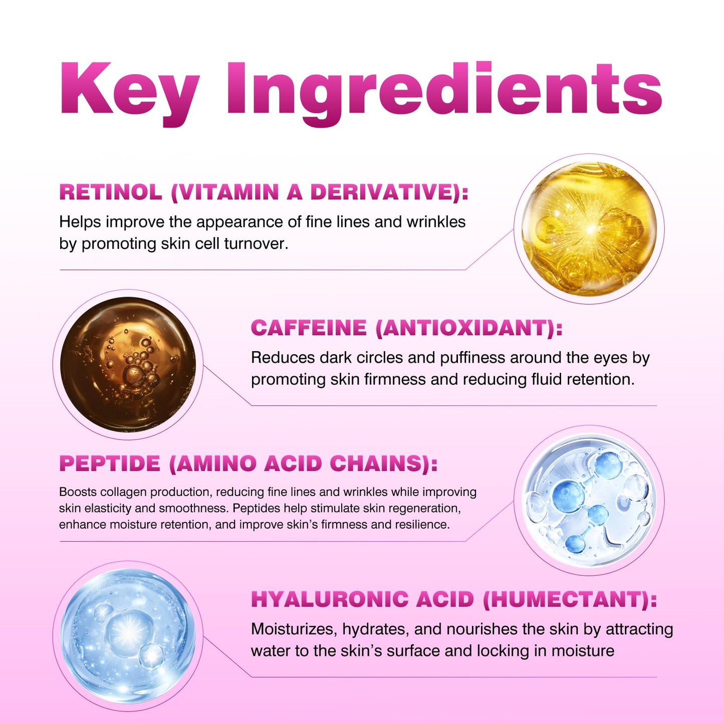 Daily Retinol Eye Cream Balm, Infused with Caffeine to Smooth and Hydrate Skin, Eye Serum for Anti Aging Reduce Wrinkles, Puffiness and Bags Under Eyes, Green