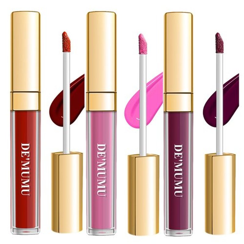 DE'MUMU 3Pc Matte Liquid Lipsticks for Women, Dark Red Lipstick Purple Lisptick Pink Lipstick, Cruelty Free Long Lasting Lip Makeup (DM18+DM20+DM26)