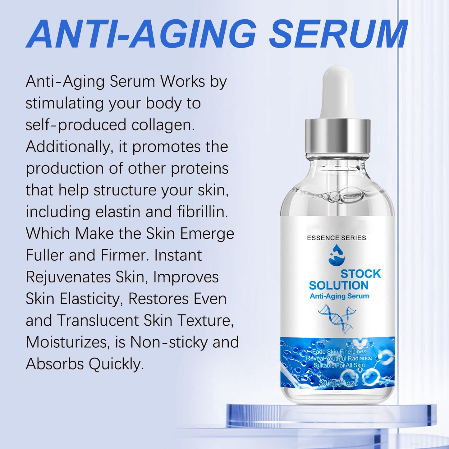 Facial Serum 1 Fl Oz, Anti Aging Serum For Face, Instant Face Tightening, Reduce Fine Lines, Wrinkles, Boost Skin Collagen, Hydrate & Plump Skin