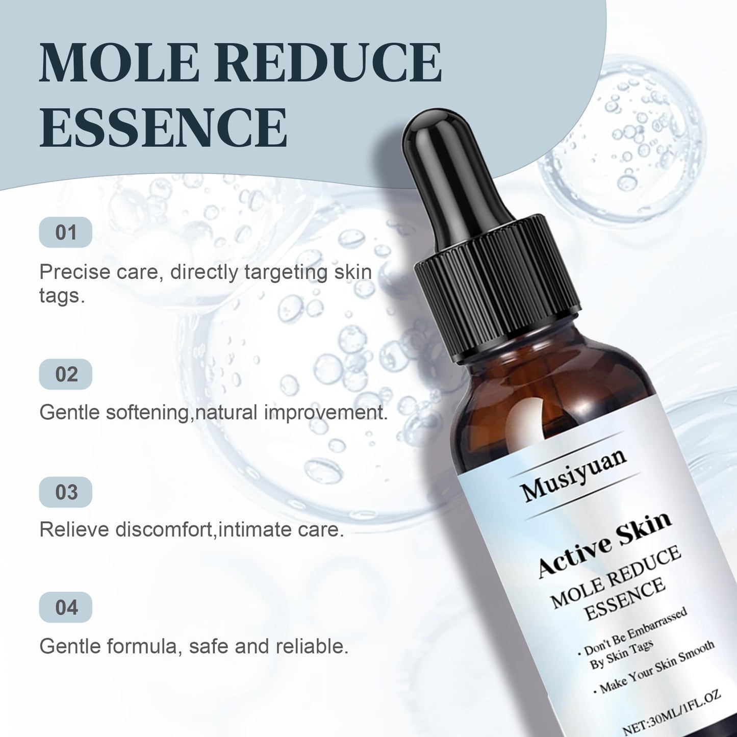 Musiyuan Facial and body mole and skin growth removal serum – fast-acting, precise dropper design effectively removes various warts (30ml)