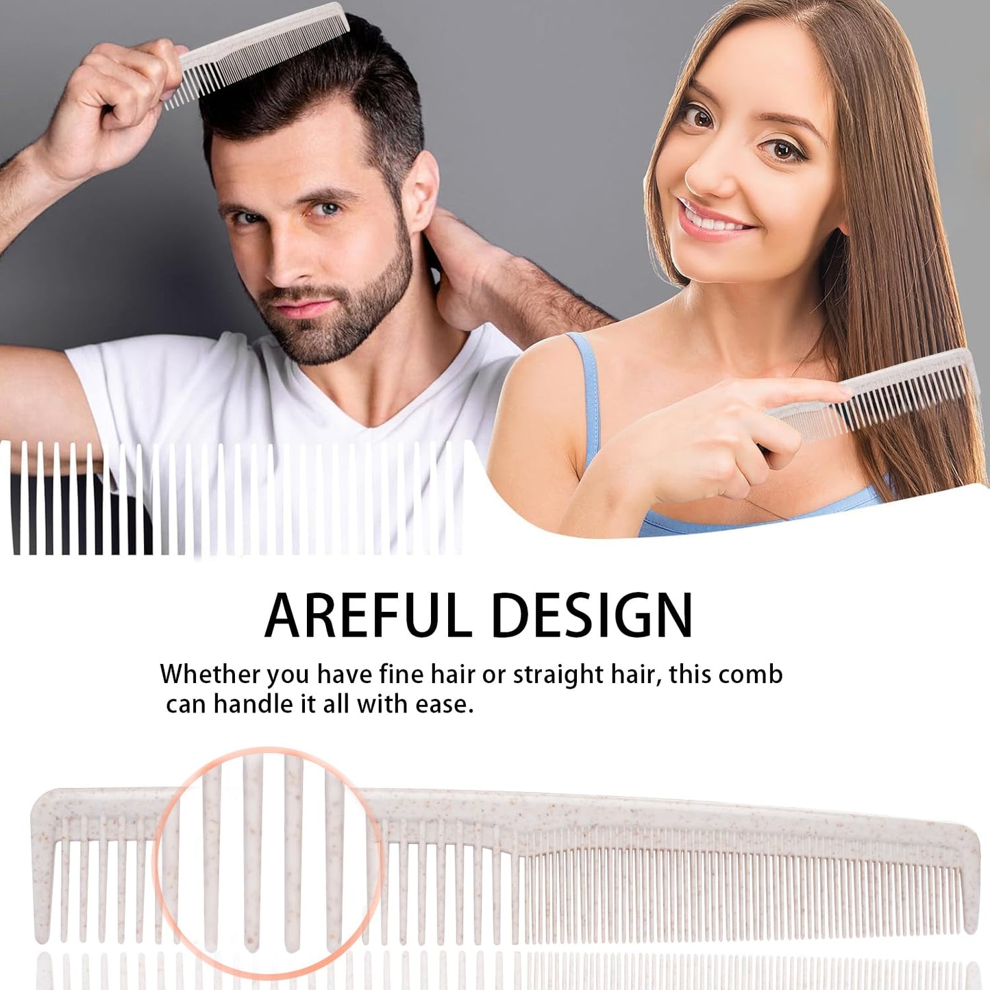 Hair Combs Bulk, 100PCS Disposable Wheat Straw Combs