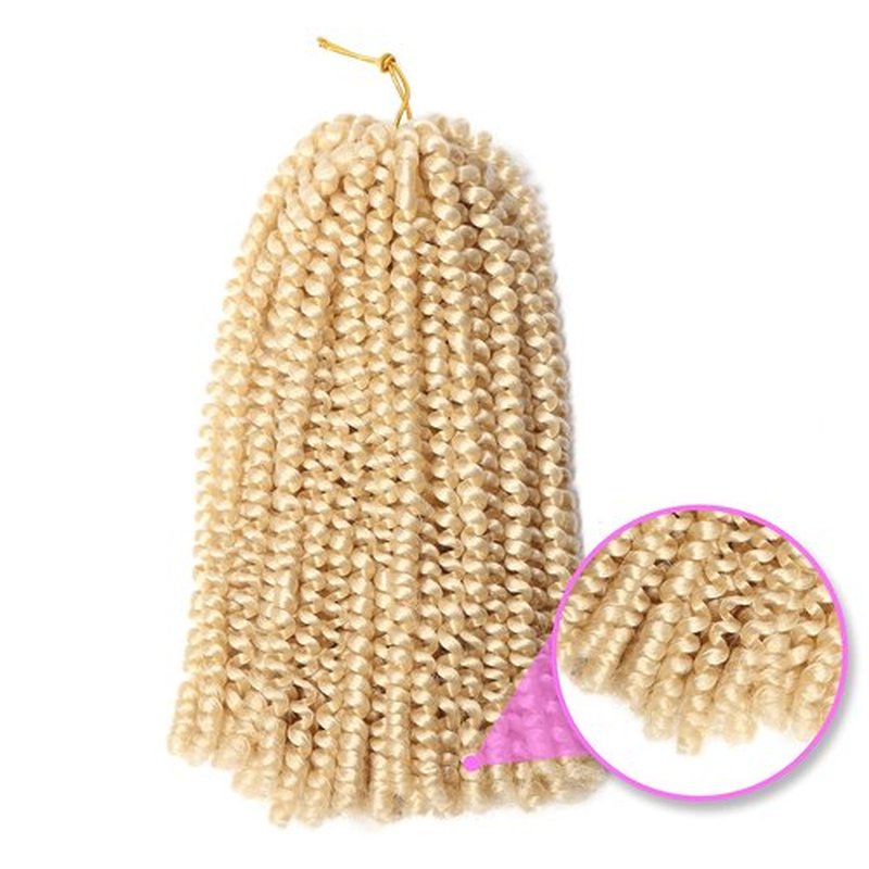 6 Packs Spring Twist Hair Spring Twist Ombre Colors Crochet Braids Synthetic Braiding Hair Extensions Low Temperature Fiber (12 inch, 613#)