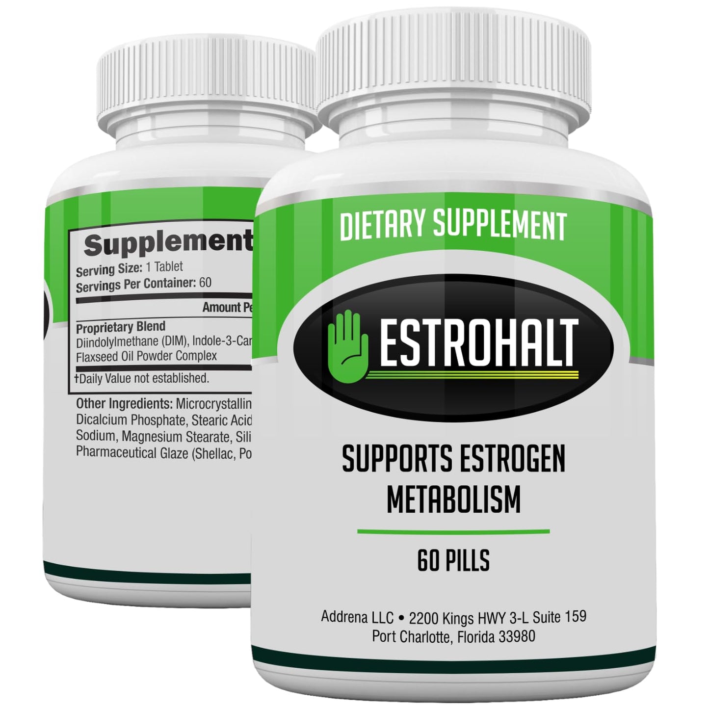 Estrohalt – DIM (Diindolylmethane) & Indole-3-Carbinol (I3C) Supplement – Hormonal Balance Support for Men & Women – 60 Tablets