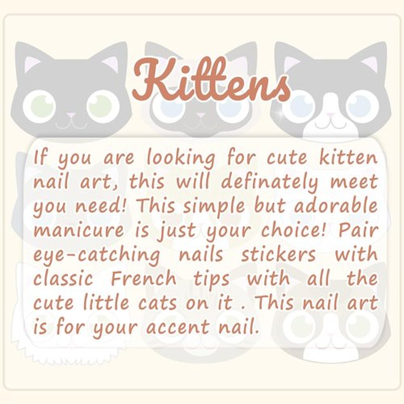 GelMala Gel Nail Strips Cute French Design with Kitty French Tip Gel Nail Stickers, Long Lasting, Easy to Apply & Remove -Gel Nail Strips for Nails Manicure Nail Wraps，Easy for begginners (Kittens)