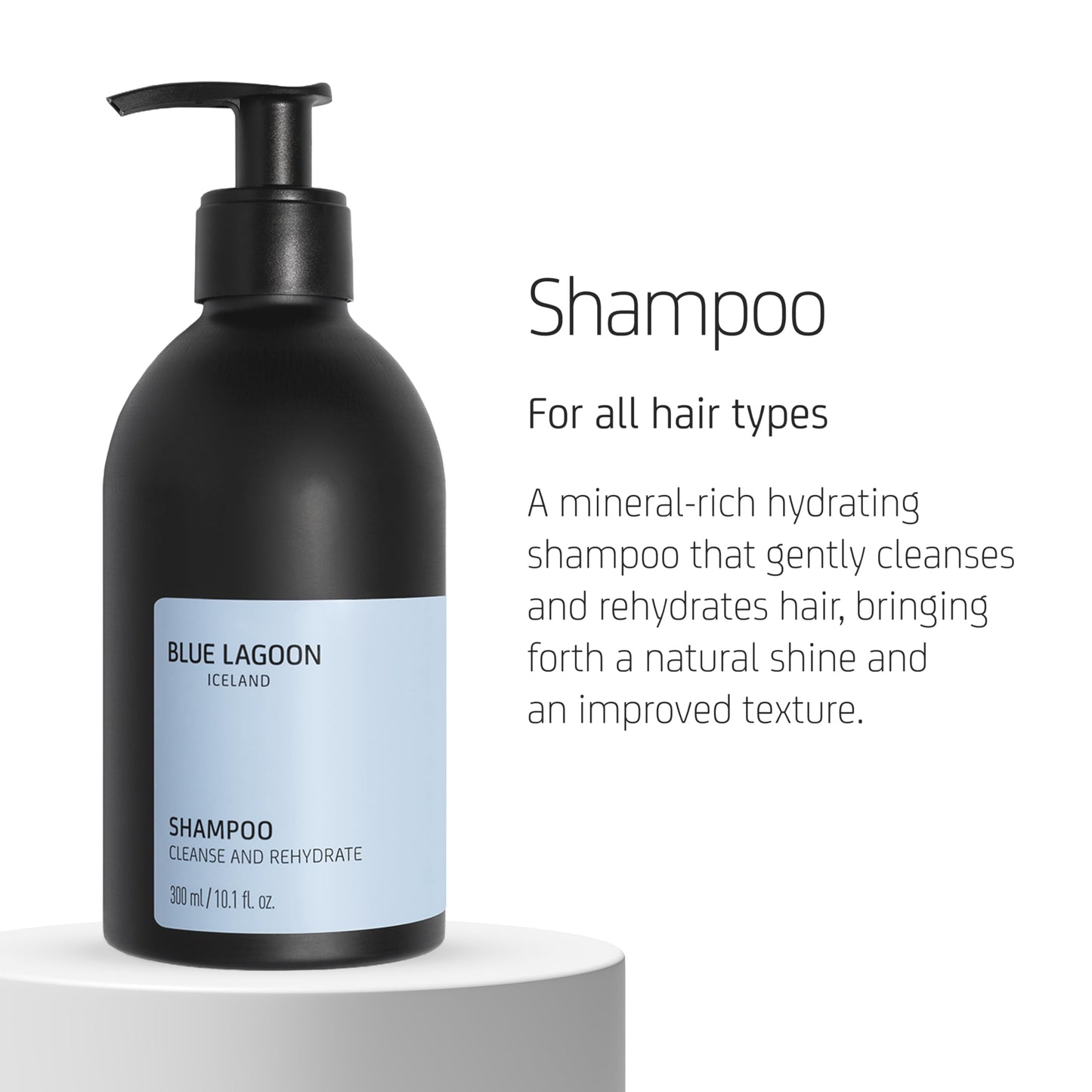 Blue Lagoon Skin Science - Shampoo - Mineral Rich Hydrating Shampoo - Cleanses & Rehydrates Hair - Long Lasting Hydration - Natural Shine - Removes Sebum - 300ML