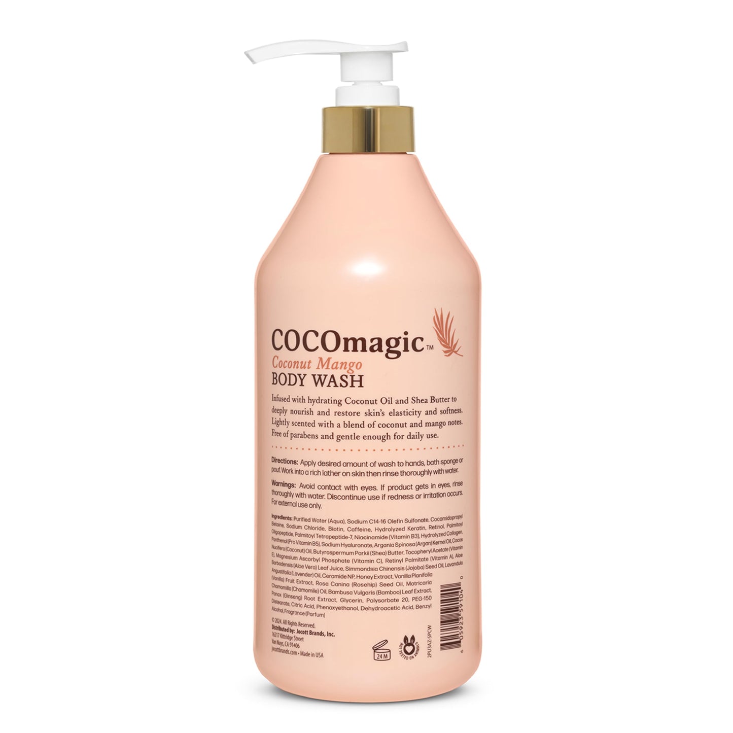 Cocomagic Coconut Mango Body Wash | Hydrating Coconut Oil & Shea Butter | Nourishes, Softens, Gently Cleanses | Paraben Free, Non-Greasy (32 Fl Oz)