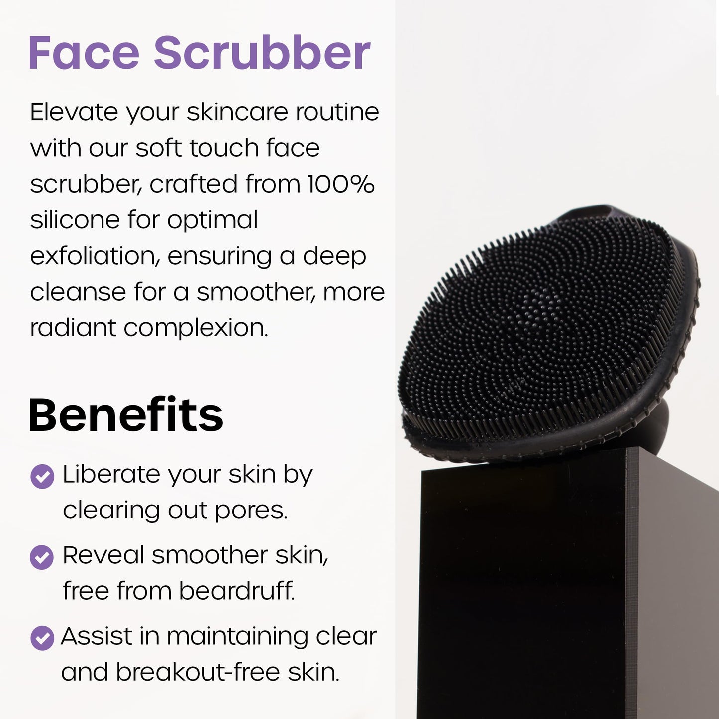 The Man Silicone Face Scrubber for Men, Exfoliating Face Cleansing Brush
