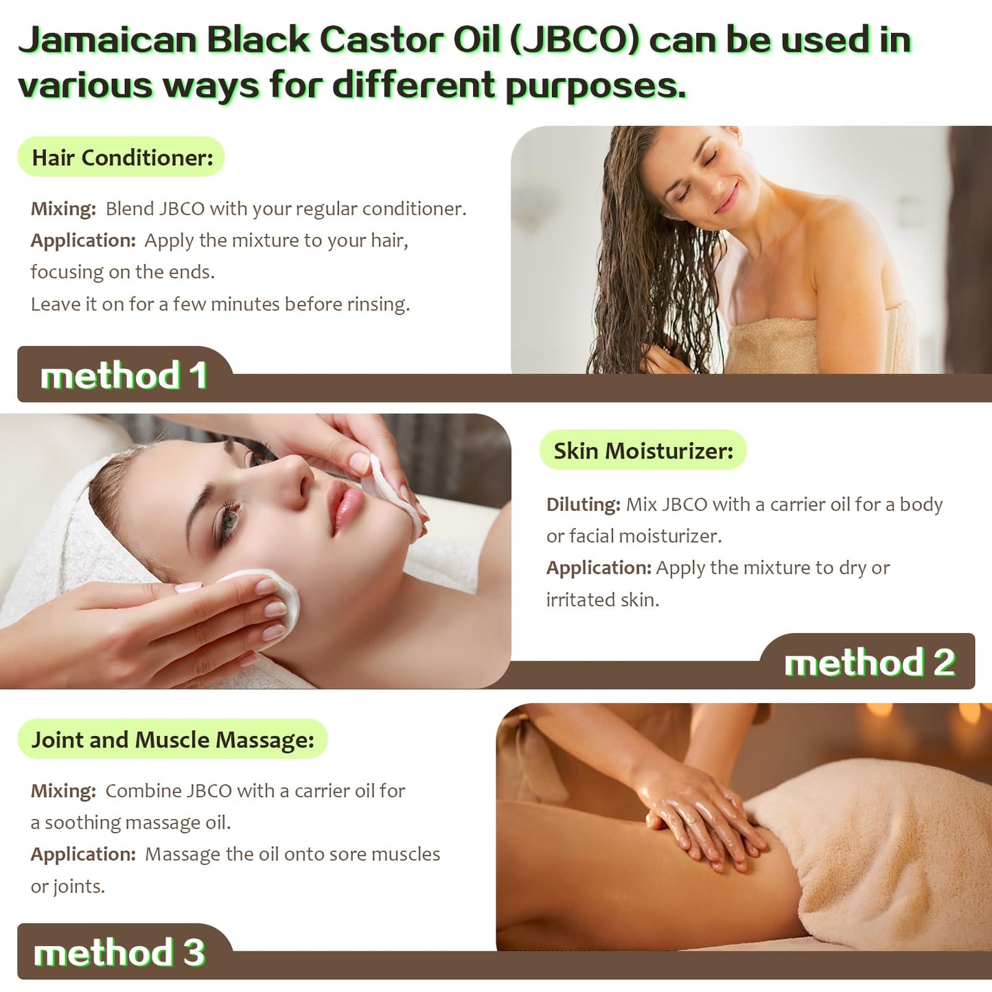KPNEMA Jamaican Black Castor Oil for Hair Growth, Multipurpose Cold Pressed 100% Natural Castor Oil Organic for Hair and Skin, Eyebrow, Body Care