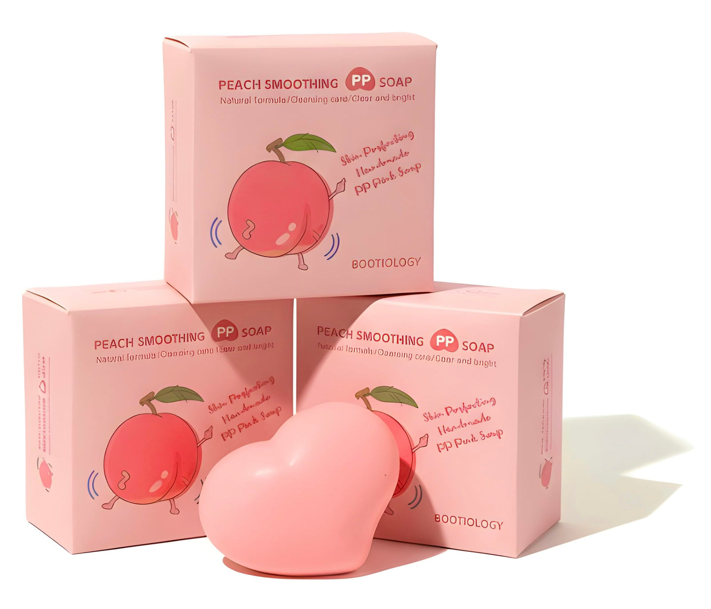 Korean Peach Yoni Soap, Tightens, Exfoliates, Smooths, Perfects, with Fruit Acids & Walnut, Sensitive Skin Safe, Smooths Cellulite & Reduces Stretch Marks, 3-Pack
