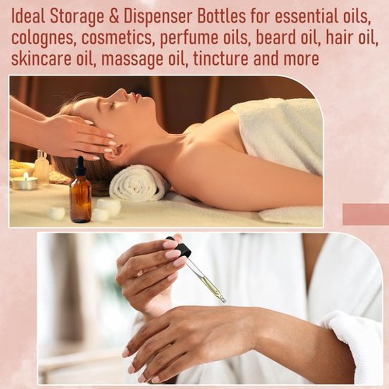 4 Pack, 2 oz Dark Amber Glass Dropper Bottles Plus 2pcs Calibrated Glass Pipettes(1ml)- 60ml Brown Tincture Bottle with Eye Droppers, Leakproof Essential Oil Bottles for Health, Personal Care & Beauty