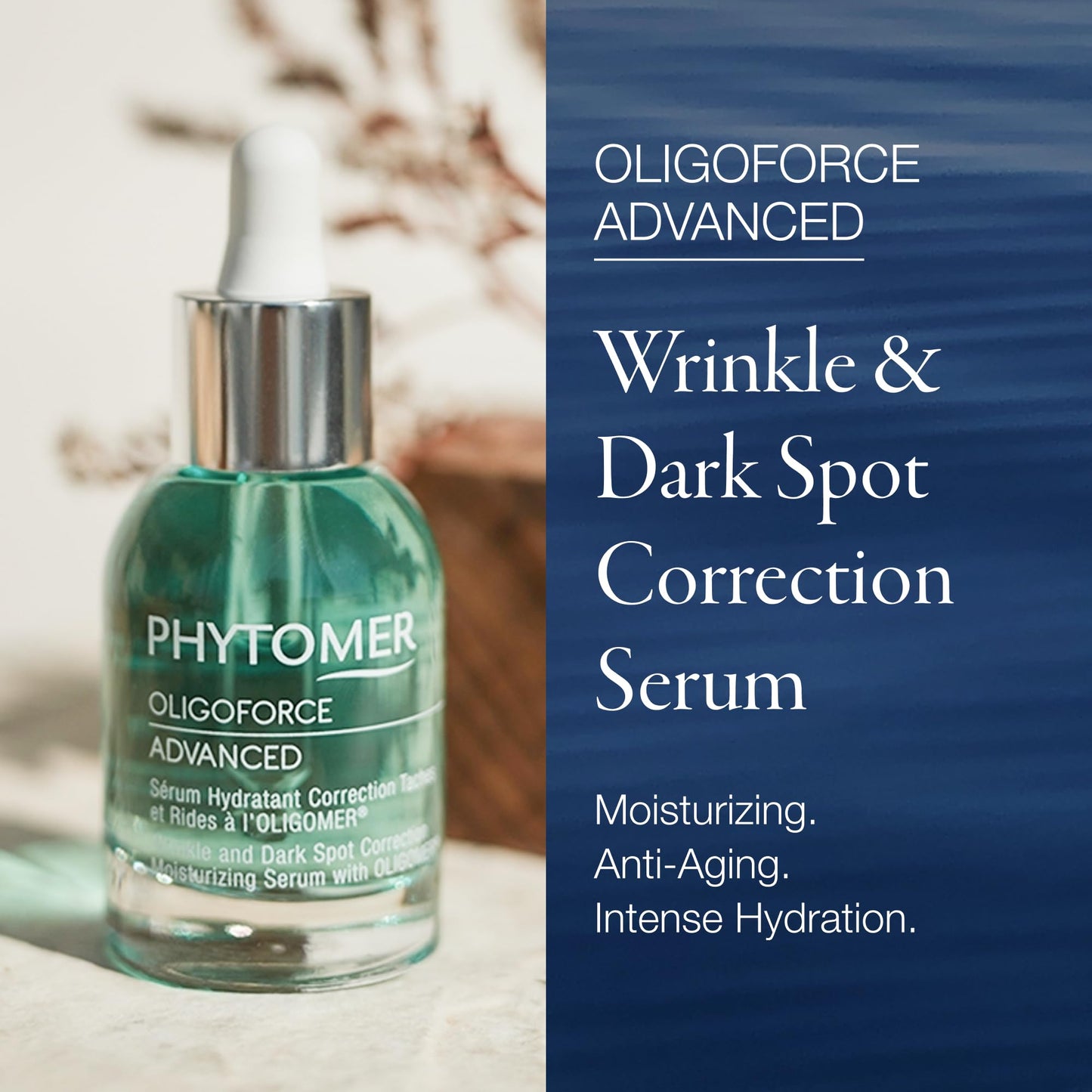 Phytomer Oligoforce Advanced Wrinkle and Brown Spot Correction Moisturizing Serum | Fast-Absorbing Hydrating Moisturizer for More Radiant, Nourished Skin (30 ml)