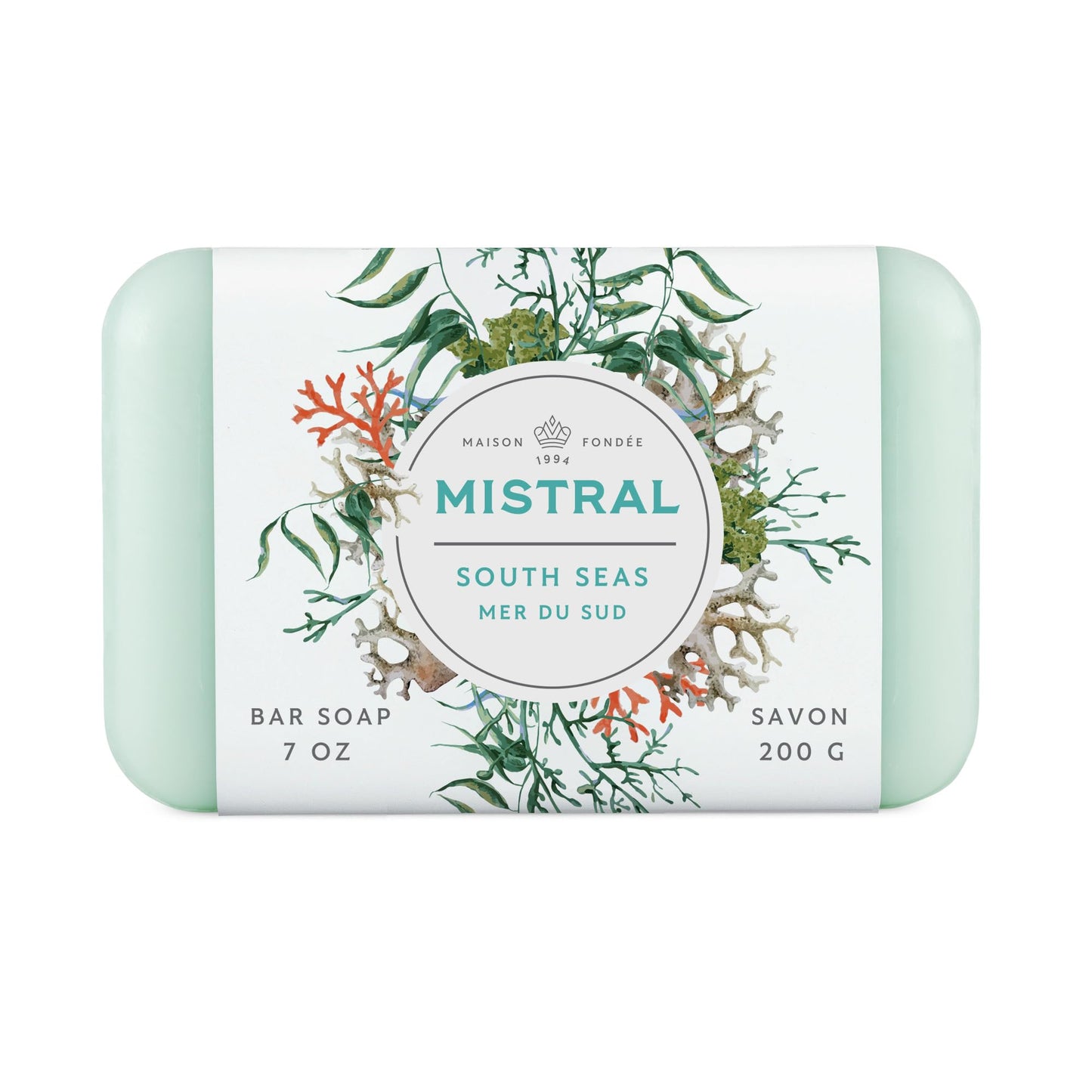 Mistral South Seas Classic French Bar Soap for Women & Men, 2 x 7 oz