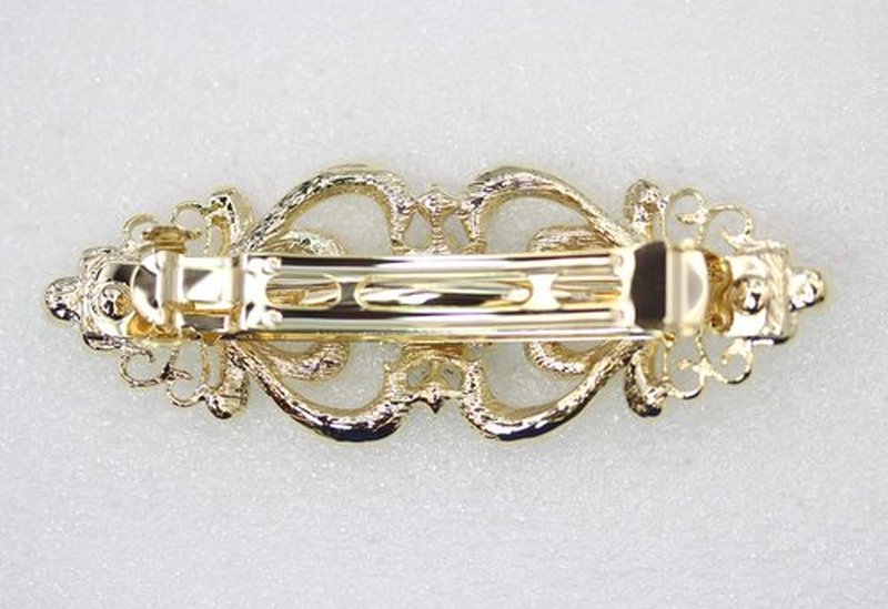 Faship Gorgeous Clear Crystal Hearts Floral Hair Barrette