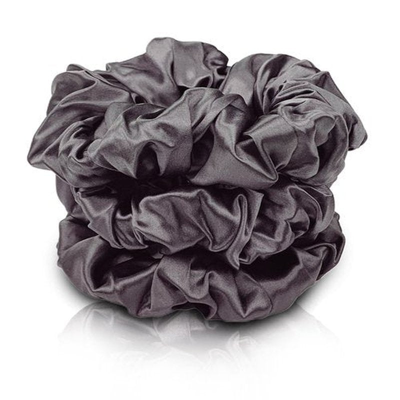 Celestial Silk Mulberry Silk Scrunchies for Hair (Charcoal)