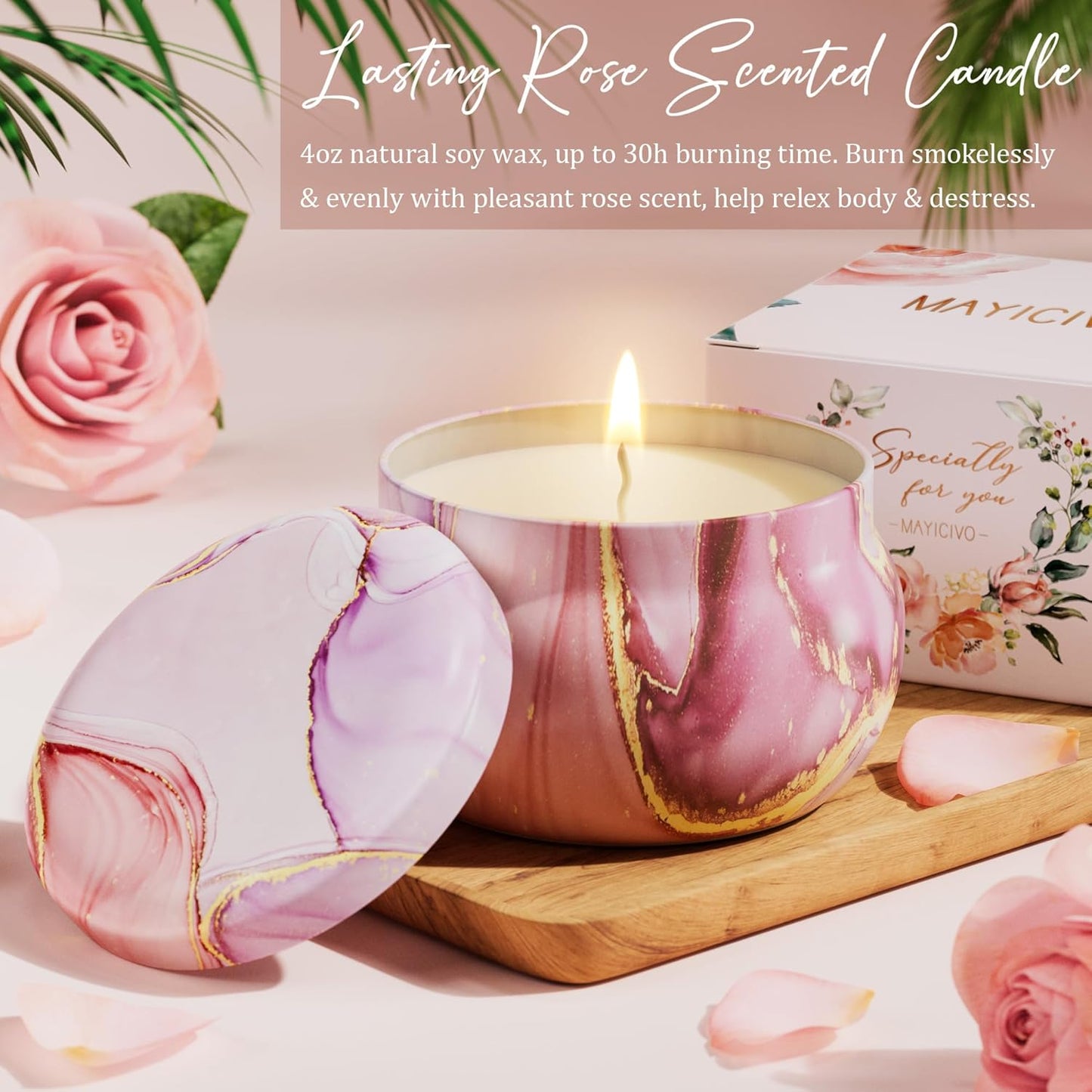Birthday Self Care Gift Basket for Women Pink Cozy Blanket Tumbler Candle